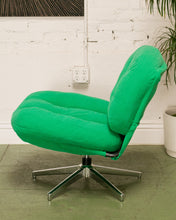Load image into Gallery viewer, Green Corduroy Low Profile Swivel Chair