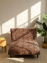 Load image into Gallery viewer, 1950s Tiger Print Sculptural Chaise Lounge Newly Upholstered