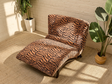 Load image into Gallery viewer, 1950s Tiger Print Sculptural Chaise Lounge Newly Upholstered
