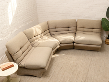 Load image into Gallery viewer, 70s-Style Curved Modular Sectional Sofa in Textured Gray
