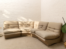 Load image into Gallery viewer, 70s-Style Curved Modular Sectional Sofa in Textured Gray