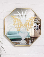 Load image into Gallery viewer, Hexagon 1980’s Etched Mirror / “Vintage Etched Octagonal Mirror”
