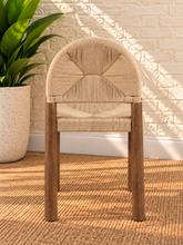 Load image into Gallery viewer, Gaia woven cord dining chair with natural seagrass seat and back and Light Brown Walnut wood frame
