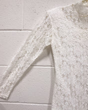 Load image into Gallery viewer, Cream Lace Mock Neck Blouse