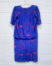 Load image into Gallery viewer, Vintage Cobalt Blue and Fuchsia Dress (S)
