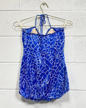 Load image into Gallery viewer, Vintage Blue Leafy Bathing Suit with Skirt