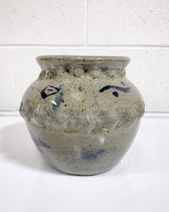 Studio Pottery Vase in Gray and Blue