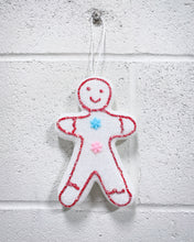 Load image into Gallery viewer, White Glitter Gingerbread Ornament