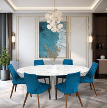 Load image into Gallery viewer, Daisy Faux Marble 78 inch Oval Dining Table