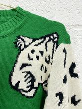 Load image into Gallery viewer, Green Leopard Pullover Sweater