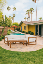 Load image into Gallery viewer, Mareena Outdoor Teak Sectional Sofa with Coffee Table