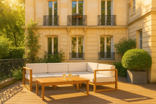 Load image into Gallery viewer, Mareena Outdoor Teak Sectional Sofa with Coffee Table