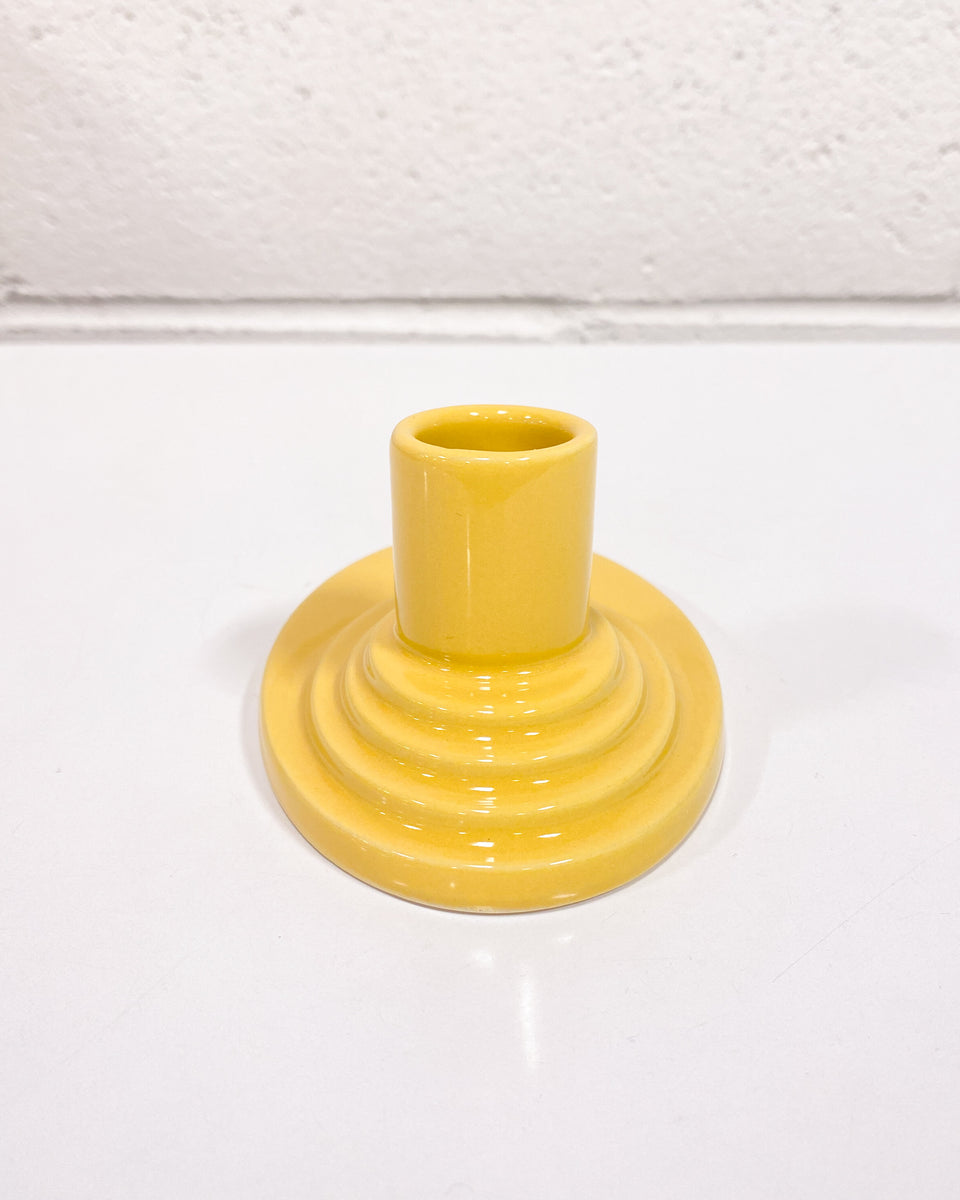 Butter Yellow Ceramic Candle Holder Sunbeam Vintage