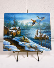 Load image into Gallery viewer, Vintage Ducks in Flight Painting on Board by John Ambrose
