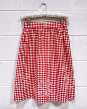 Load image into Gallery viewer, Vintage Red Gingham Embroidered Waist Apron