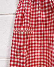 Load image into Gallery viewer, Vintage Red Gingham Embroidered Waist Apron