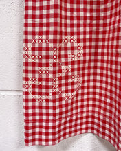 Load image into Gallery viewer, Vintage Red Gingham Embroidered Waist Apron
