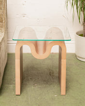 Load image into Gallery viewer, Squiggly Glass Top Side Table
