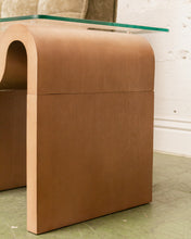 Load image into Gallery viewer, Squiggly Glass Top Side Table