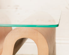 Load image into Gallery viewer, Squiggly Glass Top Side Table