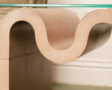 Load image into Gallery viewer, Squiggly Glass Top Side Table