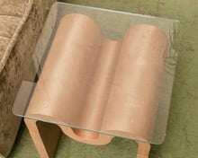 Load image into Gallery viewer, Squiggly Glass Top Side Table