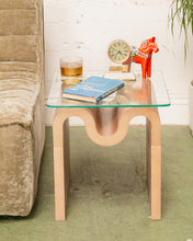Load image into Gallery viewer, Squiggly Glass Top Side Table