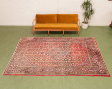 Load image into Gallery viewer, Vintage Persian Rug in Red, Blues and Greens
