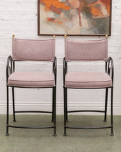 Load image into Gallery viewer, Vintage Shaver Howard Scrolled Iron pair of Bar Stools