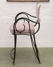 Load image into Gallery viewer, Vintage Shaver Howard Scrolled Iron pair of Bar Stools