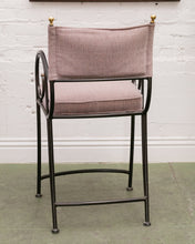 Load image into Gallery viewer, Vintage Shaver Howard Scrolled Iron pair of Bar Stools