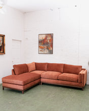 Load image into Gallery viewer, Lisette 3 Piece (RAF sofa, corner unit and LAF bumper chaise) in burnt orange