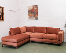 Load image into Gallery viewer, Lisette 3 Piece (RAF sofa, corner unit and LAF bumper chaise) in burnt orange