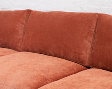 Load image into Gallery viewer, Lisette 3 Piece (RAF sofa, corner unit and LAF bumper chaise) in burnt orange