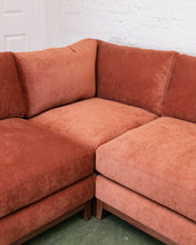Load image into Gallery viewer, Lisette 3 Piece (RAF sofa, corner unit and LAF bumper chaise) in burnt orange