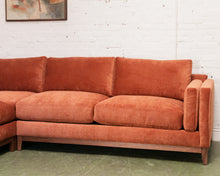 Load image into Gallery viewer, Lisette 3 Piece (RAF sofa, corner unit and LAF bumper chaise) in burnt orange