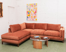 Load image into Gallery viewer, Lisette 3 Piece (RAF sofa, corner unit and LAF bumper chaise) in burnt orange