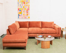 Load image into Gallery viewer, Lisette 3 Piece (RAF sofa, corner unit and LAF bumper chaise) in burnt orange