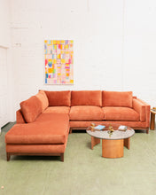 Load image into Gallery viewer, Lisette 3 Piece (RAF sofa, corner unit and LAF bumper chaise) in burnt orange
