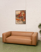 Load image into Gallery viewer, Modern 70s-Style Camel Faux Leather Sofa