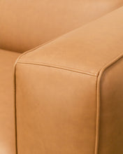 Load image into Gallery viewer, Modern 70s-Style Camel Faux Leather Sofa