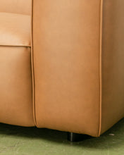 Load image into Gallery viewer, Modern 70s-Style Camel Faux Leather Sofa
