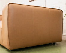 Load image into Gallery viewer, Modern 70s-Style Camel Faux Leather Sofa