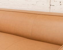 Load image into Gallery viewer, Modern 70s-Style Camel Faux Leather Sofa