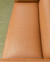 Load image into Gallery viewer, Modern 70s-Style Camel Faux Leather Sofa