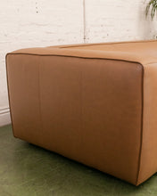 Load image into Gallery viewer, Modern 70s-Style Camel Faux Leather Sofa