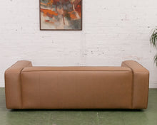 Load image into Gallery viewer, Modern 70s-Style Camel Faux Leather Sofa