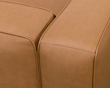 Load image into Gallery viewer, Modern 70s-Style Camel Faux Leather Sofa