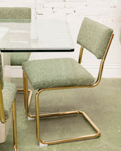 Load image into Gallery viewer, Gold Cantilever Green Chair