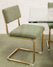Load image into Gallery viewer, Gold Cantilever Green Chair